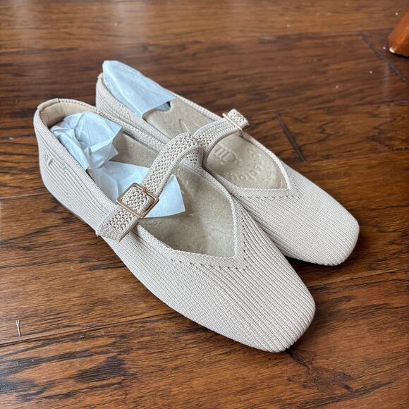 NWOB VIVAIA Margot Mary-Jane Flats Square-Toe Washable Sz 5 Capsule Wardrobe - Picture 2 of 7